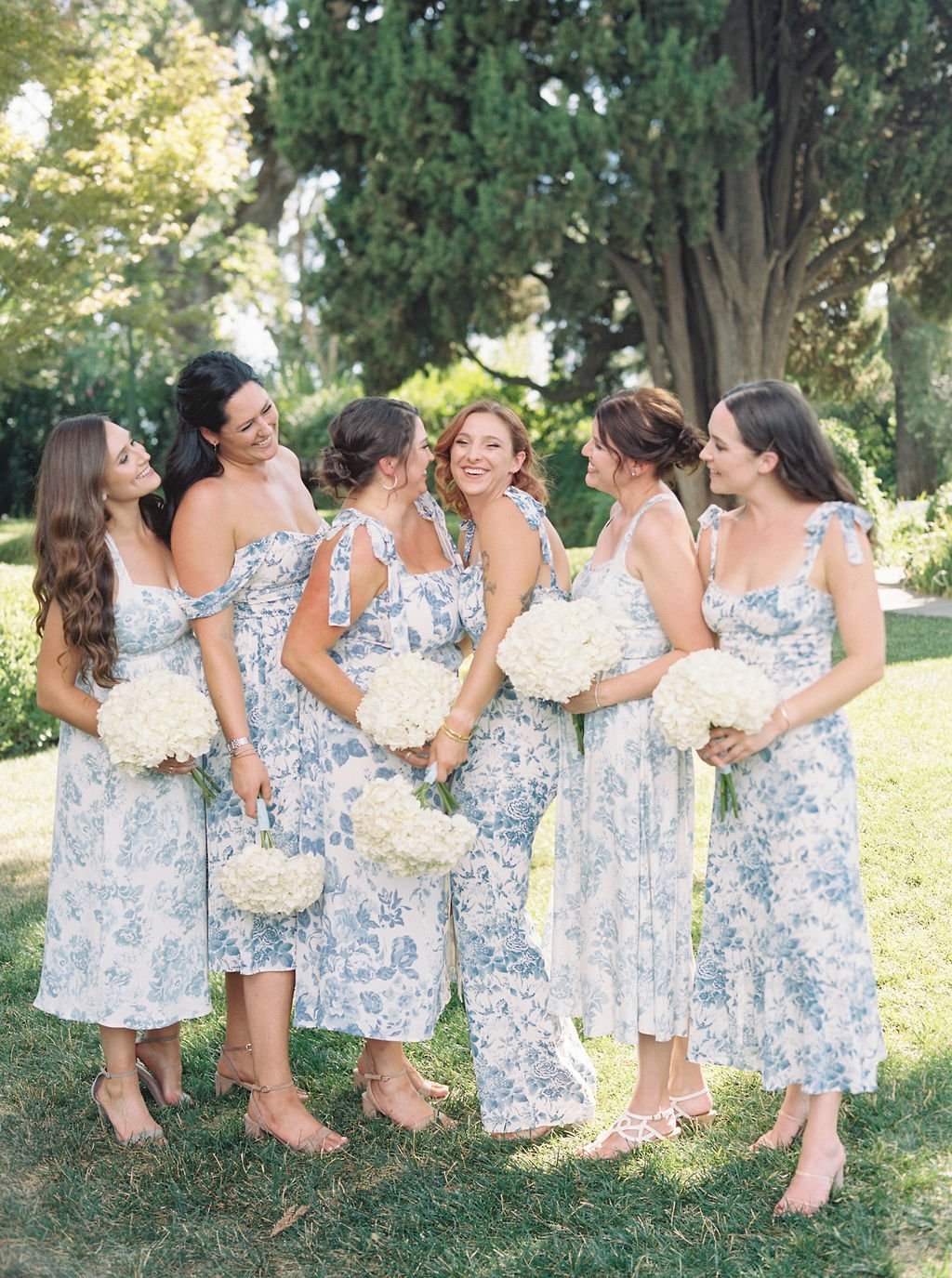  bridesmaids at French Garden Inspired Park Winters Wedding 