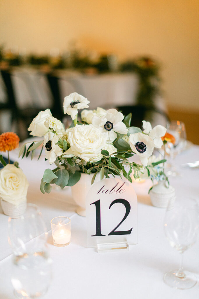 wedding flowers on tabletop