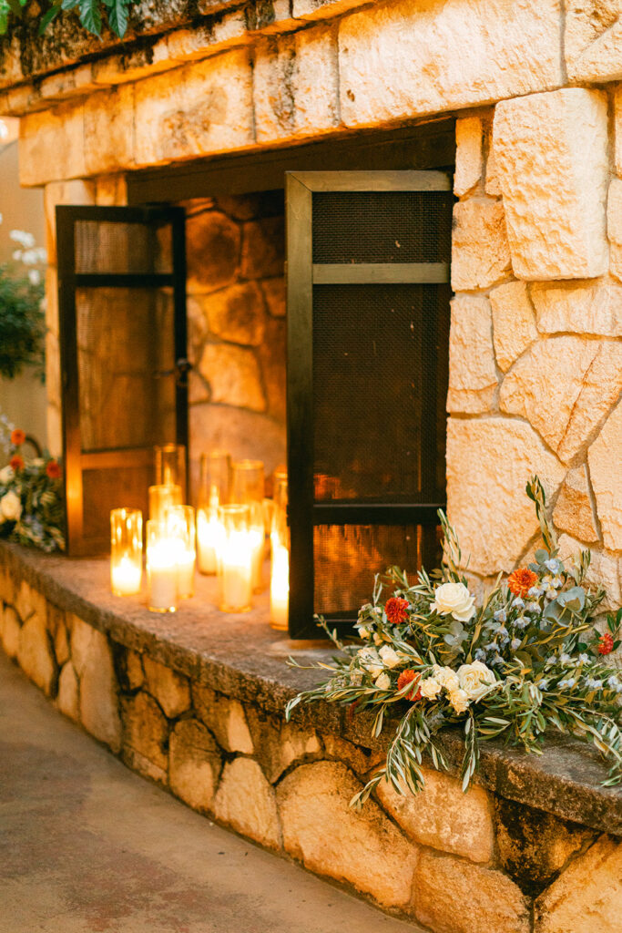 wedding detail photos of candles | fall wedding day at Tre Posti in St Helena, CA