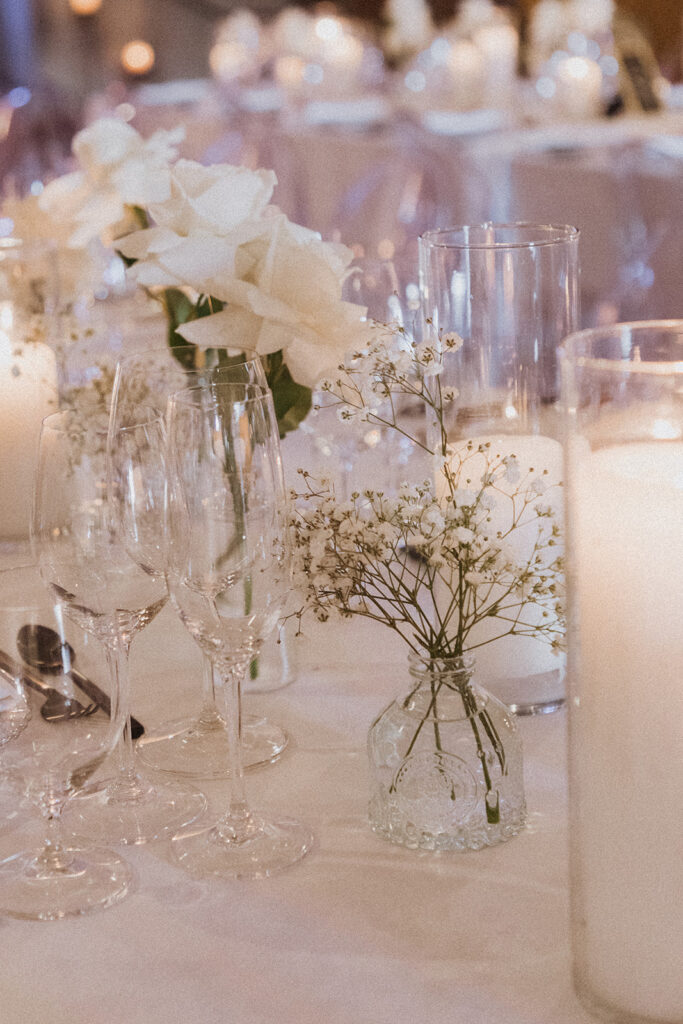 wedding flowers with bud vases