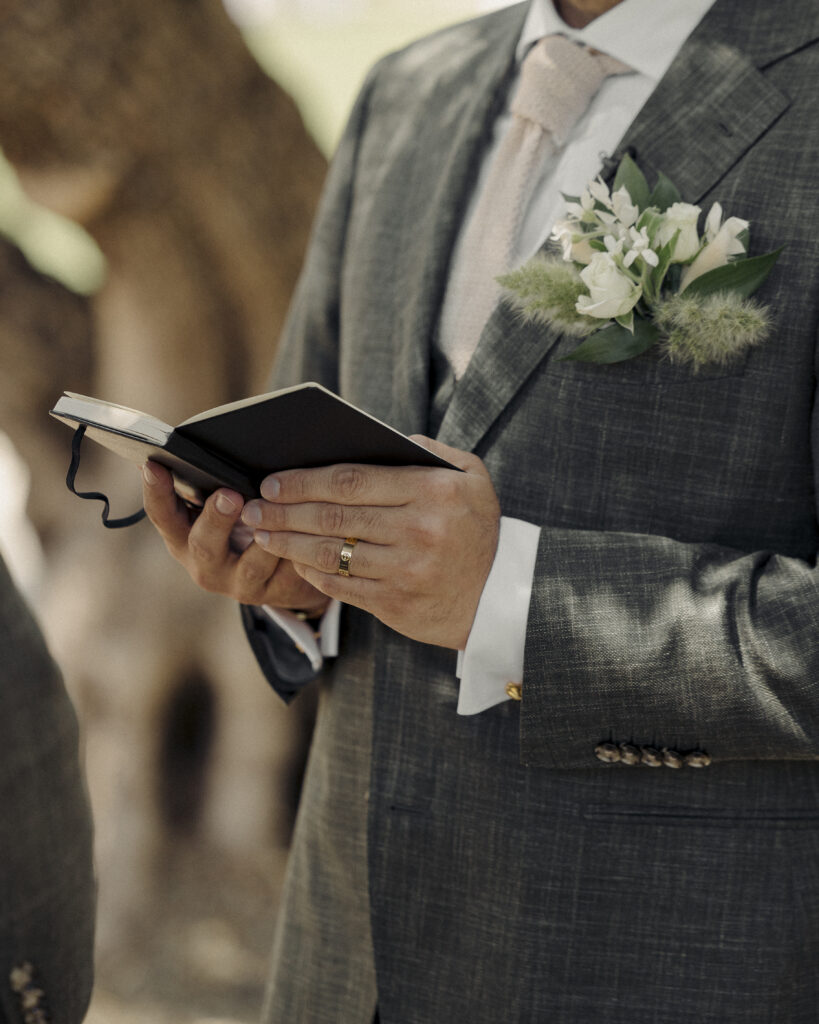 groom ready vows to groom at vow reading at estate yountville