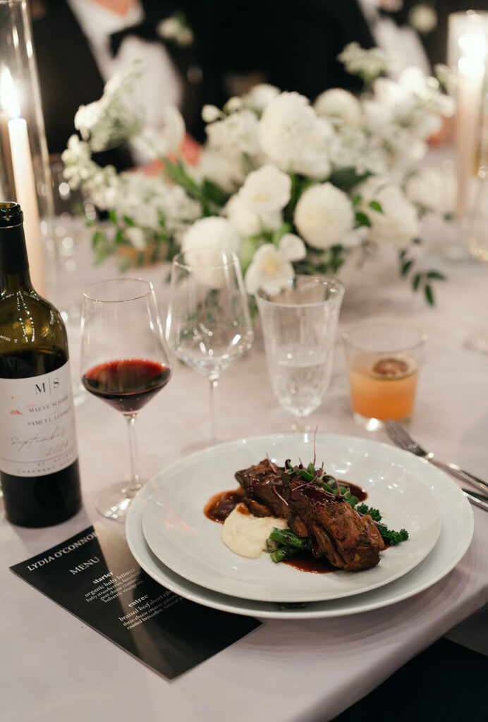 wedding signage idea of black menu for dinner