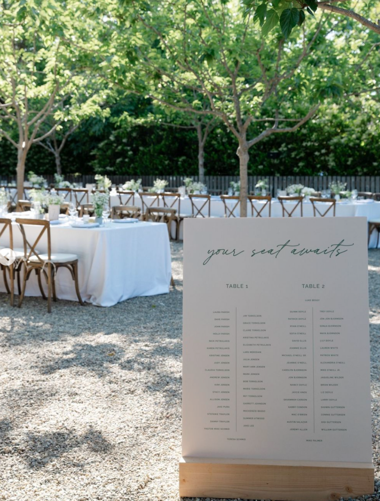 outdoor seating chart from blushtype a wedding signage company