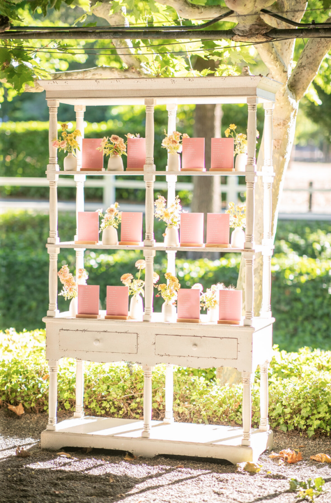 seating chart display from wedding signage company