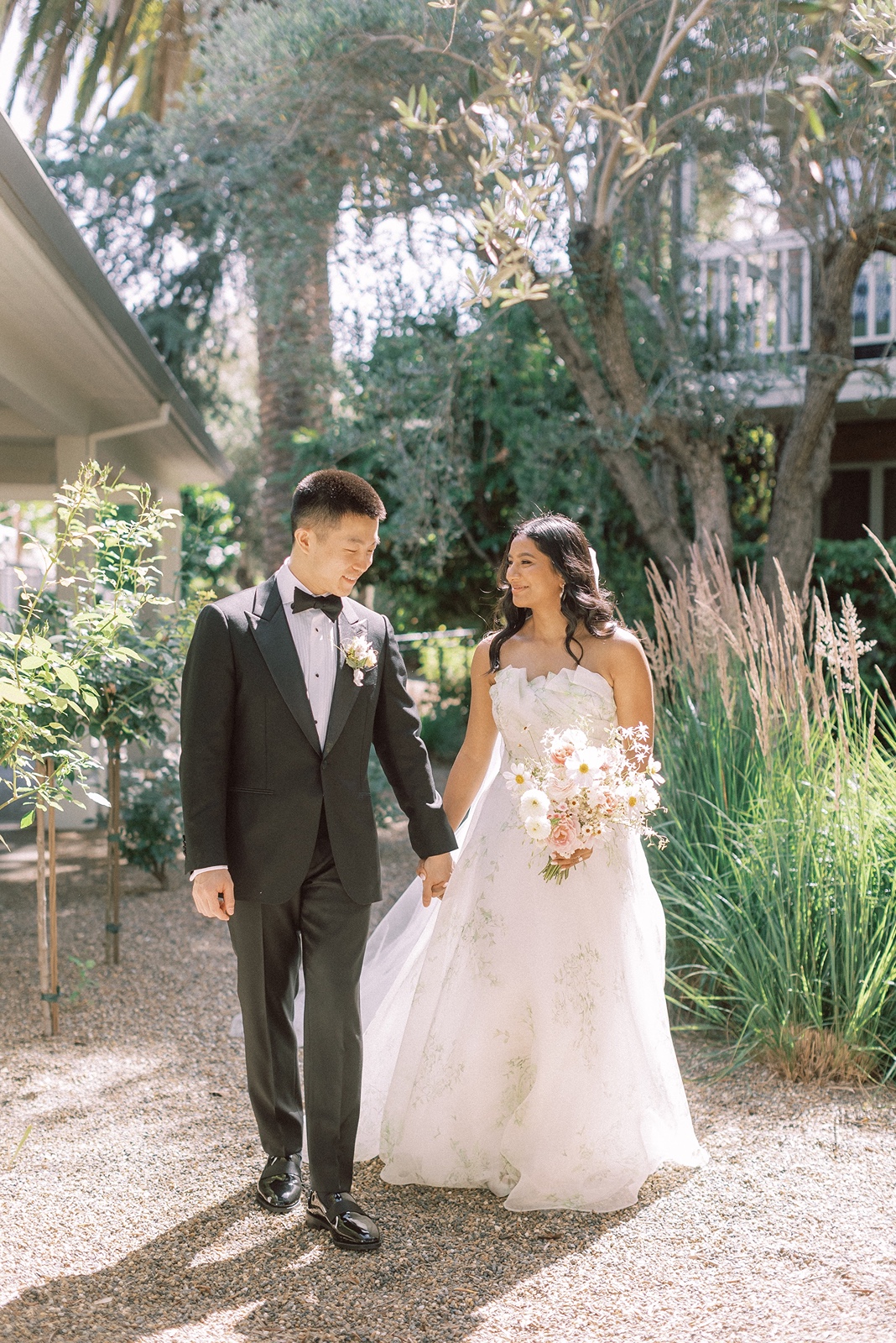 Bride and groom at their wedding at the Estate Yountville