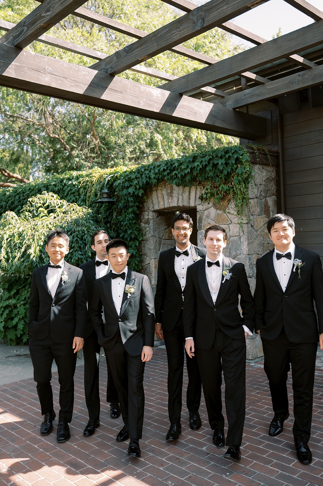 Groomsmen at the wedding at The Estate Yountville